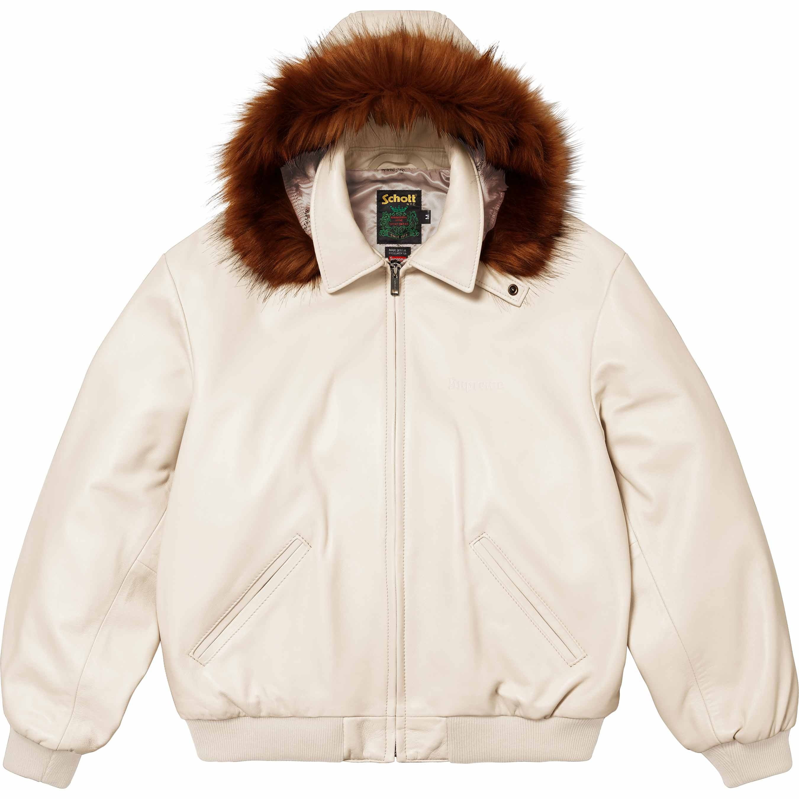 Supreme®/Schott® Hooded Leather Bomber Jacket view 20